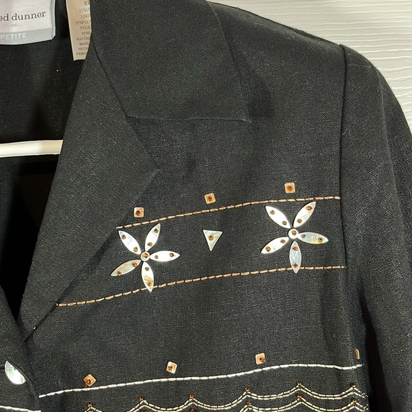 NWOT Alfred Dunner Petite Blazer Jacket Embellished Mother-of-Pearl Seed Bead 6P - Picture 4 of 14